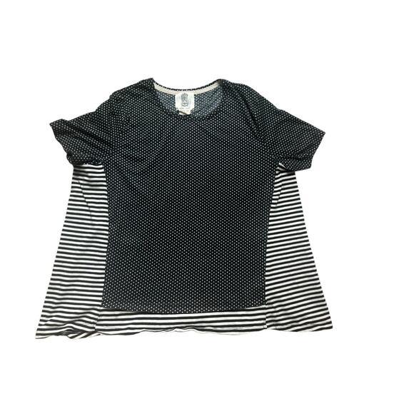 Anthropologie‎ Lili's Closet Black and White Boxy Polka Dot T-Shirt XL - Picture 1 of 3
